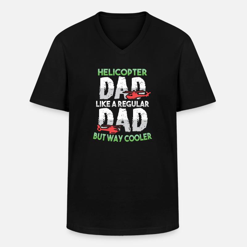 Hubschrauberpilot Luftfahrt Helicopter Dad - Männer-T-Shirt mit V-Ausschnitt - Schwarz