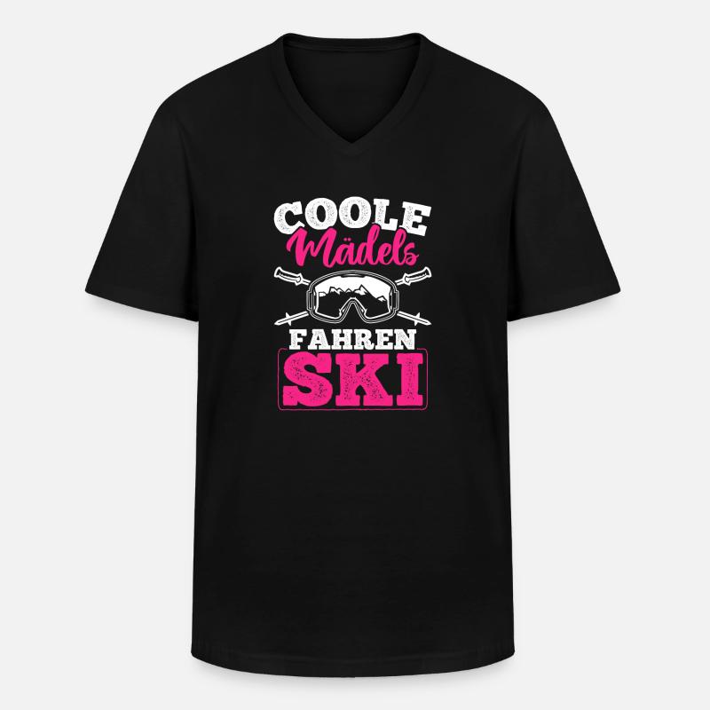 Ski Gift - Männer-T-Shirt mit V-Ausschnitt - Schwarz