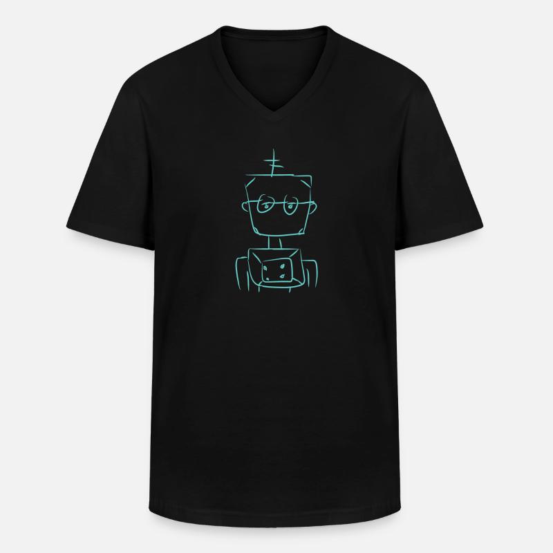 Roboter Technik - Männer-T-Shirt mit V-Ausschnitt - Schwarz