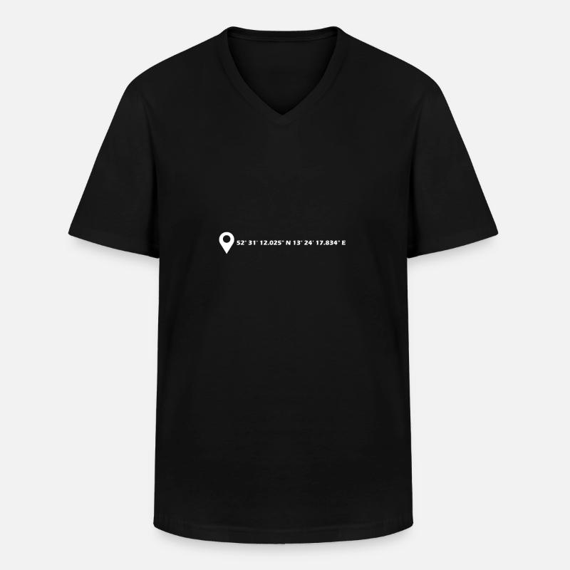 Coordonnées de Berlin - T-shirt col V Homme - noir