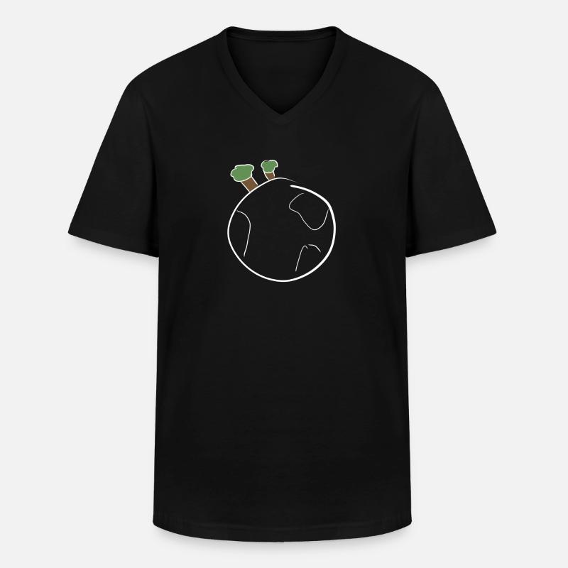 welt kugel - Männer-T-Shirt mit V-Ausschnitt - Schwarz
