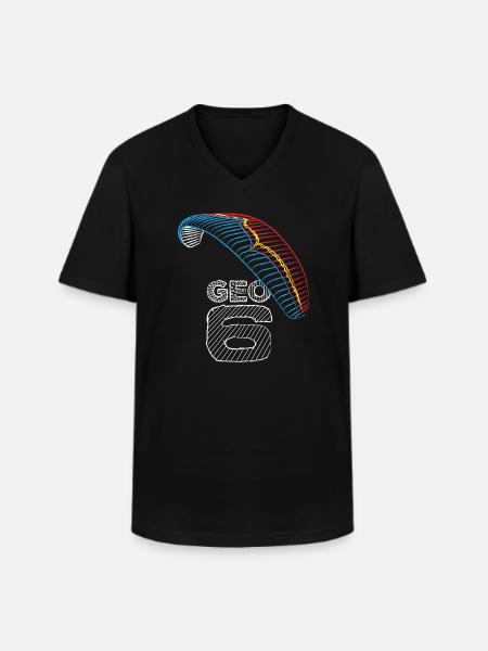 Geo 6 Ozone Paraglider - Men's V-Neck T-Shirt - black