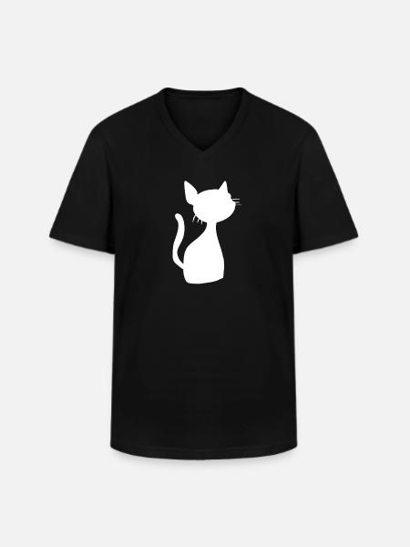 Symbol Cat Animal Pet - Men's V-Neck T-Shirt - black