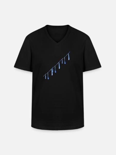 water drops line water - Men's V-Neck T-Shirt - black