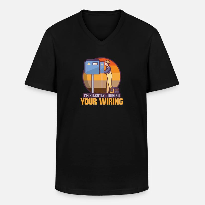 Electrician Electrical Engineer Lineman Electrical - Männer-T-Shirt mit V-Ausschnitt - Schwarz