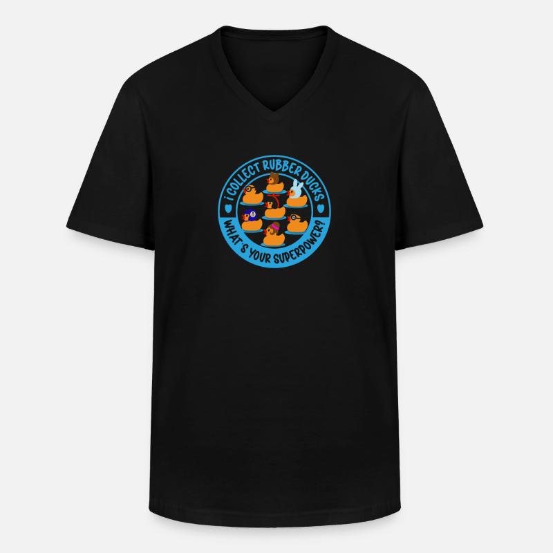 Gummiente Gummienten Entenliebhaber Badezimmer - Männer-T-Shirt mit V-Ausschnitt - Schwarz