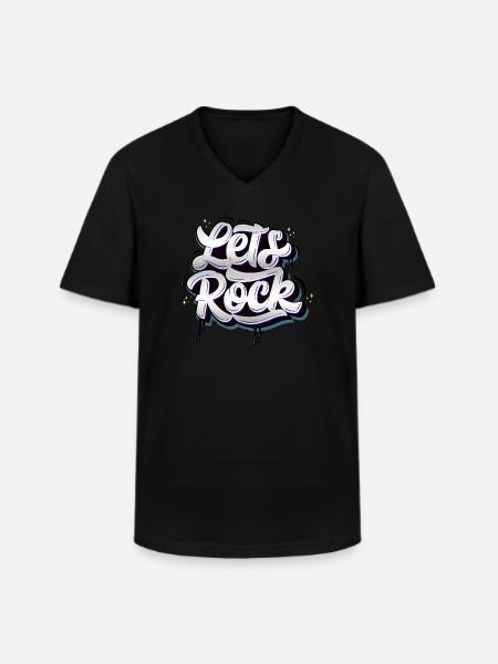 Let's Rock - Men's V-Neck T-Shirt - black