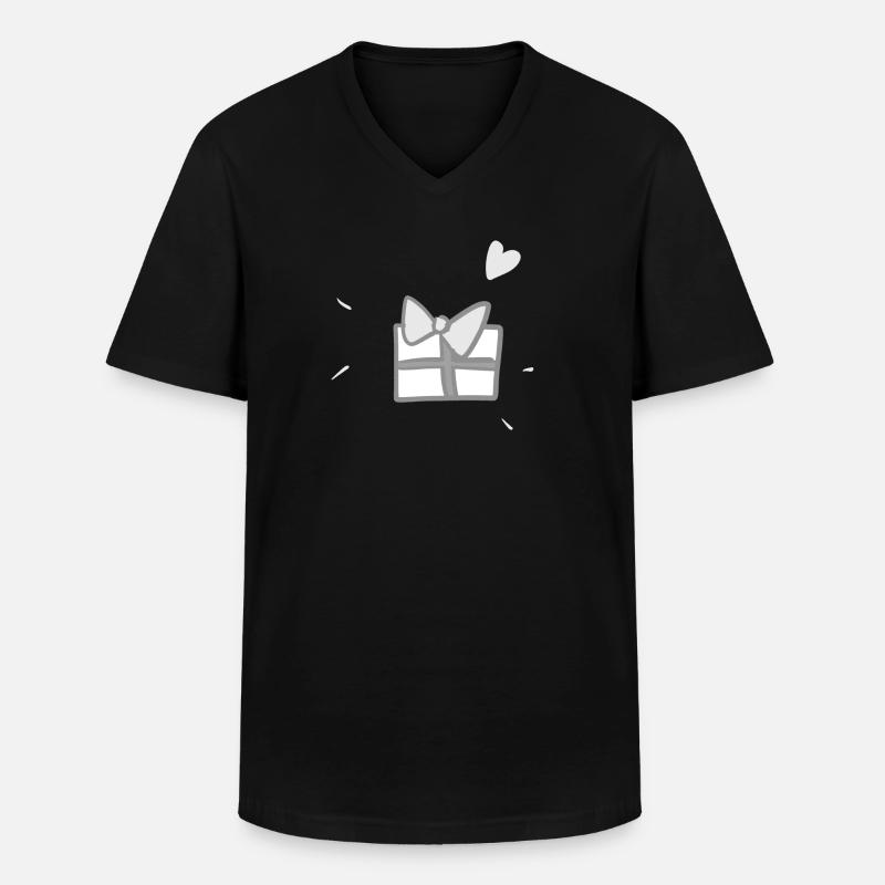 geschenk symbol weihnachten herz - Männer-T-Shirt mit V-Ausschnitt - Schwarz