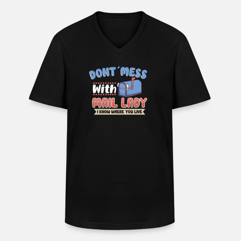 Postman Postlady Postman Post - Men's V-Neck T-Shirt - black