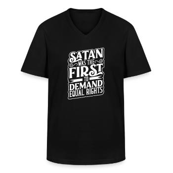Hexe Okkult Gothic Dunkel Satanisch Unheilige - Männer-T-Shirt mit V-Ausschnitt - Schwarz - Vorne - AI Model Male 178 dark (178cm)