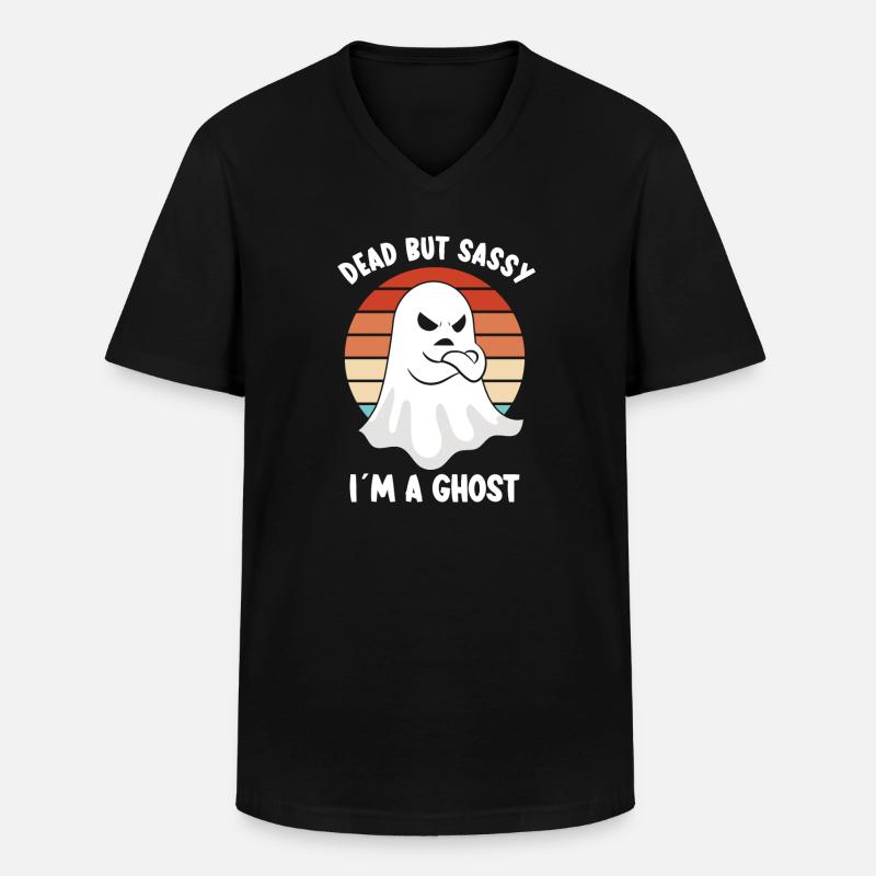 Ghostbusters Funny Ghost Angry Ghost - Men's V-Neck T-Shirt - black