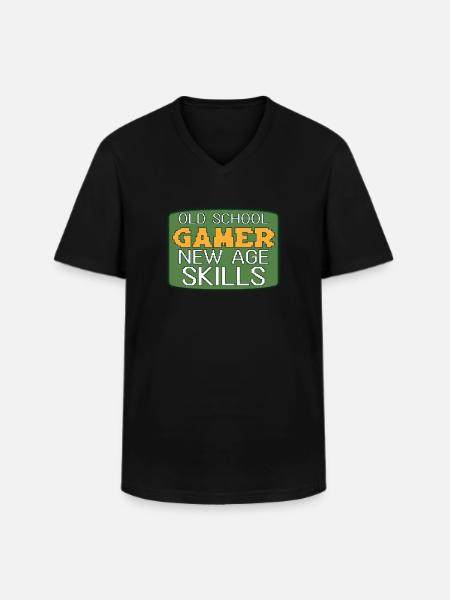 Funny retro gaming culture - Men's V-Neck T-Shirt - black