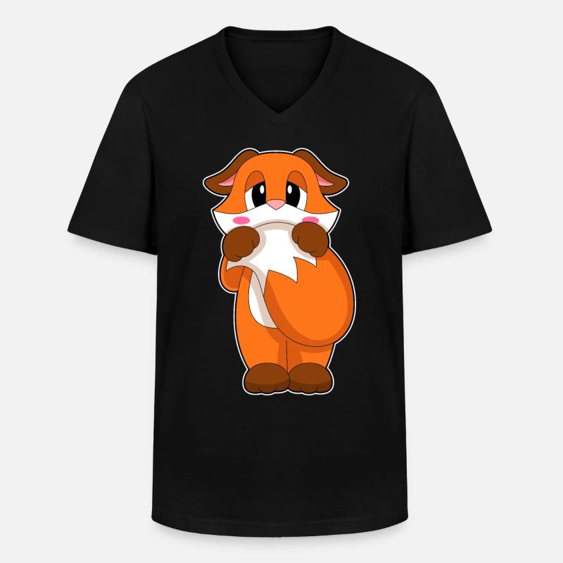 Fuchs Schüchtern - Männer-T-Shirt mit V-Ausschnitt - Schwarz