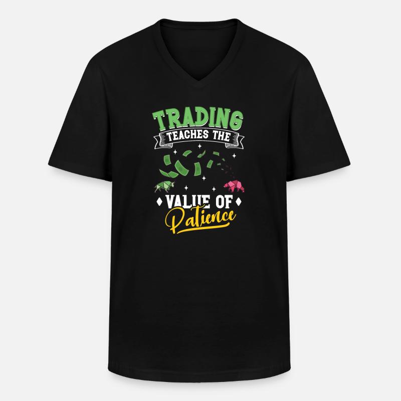 Börsenhändler, Forex-händler, Anlegerhandel - Männer-T-Shirt mit V-Ausschnitt - Schwarz