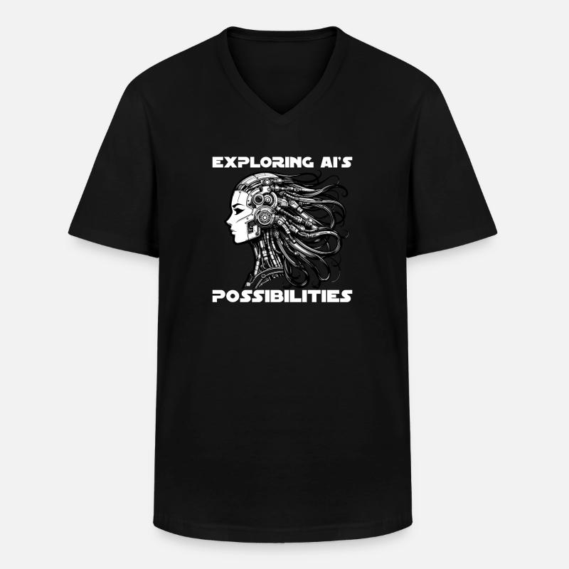 Artificial Intelligence, Machine Learning, Data - Men's V-Neck T-Shirt - black