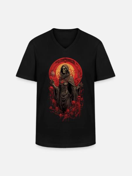 Lady Tod Sensenmann, - Männer-T-Shirt mit V-Ausschnitt - Schwarz