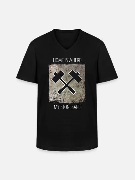 Steinmetz Steinbildhauer Spruch - Männer-T-Shirt mit V-Ausschnitt - Schwarz