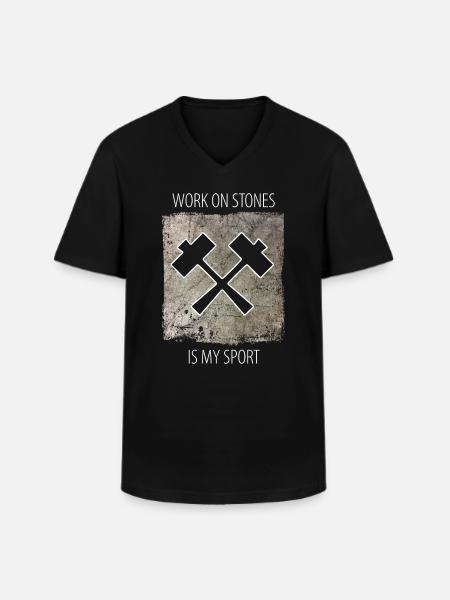 Steinmetz Steinbildhauer Spruch - Männer-T-Shirt mit V-Ausschnitt - Schwarz