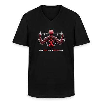 Schlaganfall-überlebende Schlaganfall-bewusstsein - Männer-T-Shirt mit V-Ausschnitt - Schwarz - Vorne - AI Model Male 178 dark (178cm)
