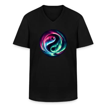 Polarlicht-aurora-verfolger Alaska Wilderness - Männer-T-Shirt mit V-Ausschnitt - Schwarz - Vorne - AI Model Male 178 dark (178cm)