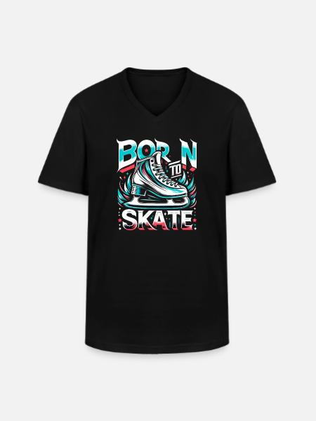 Ice Skating Ice Skaters - Men's V-Neck T-Shirt - black
