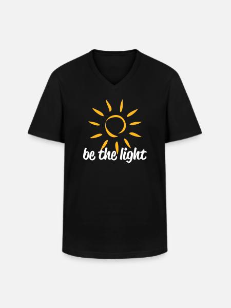 be the light - Männer-T-Shirt mit V-Ausschnitt - Schwarz