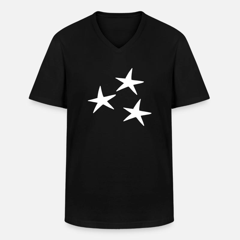 Stern muster Symbol - Männer-T-Shirt mit V-Ausschnitt - Schwarz
