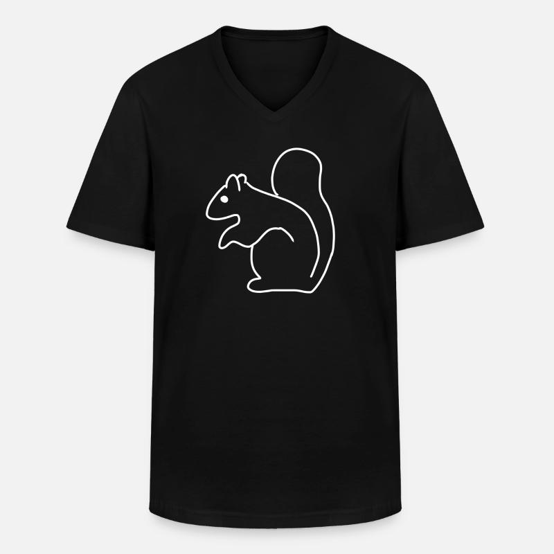 Scoiattolo Animali Simbolo Animale Amore Animale - Maglietta da uomo classica con scollo a V - nero
