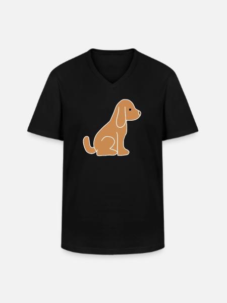 Dog Brown Animal Icon - Men's V-Neck T-Shirt - black