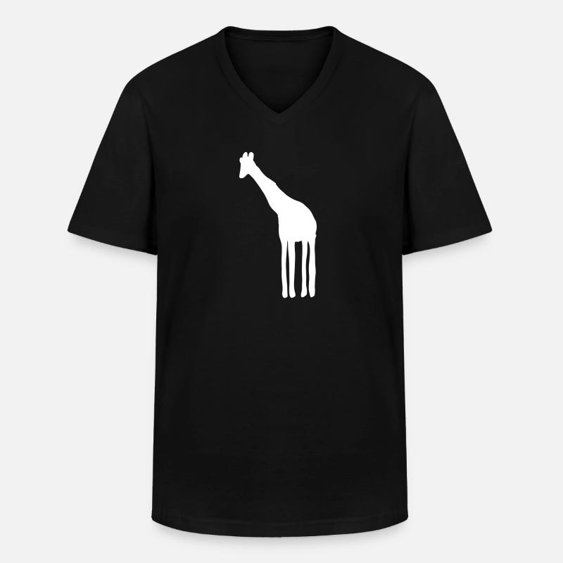 tier symbol giraffe - Männer-T-Shirt mit V-Ausschnitt - Schwarz