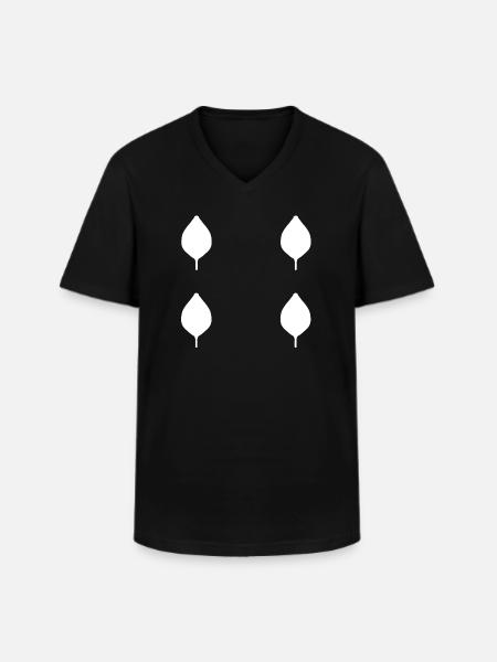 four leaves leaf nature pattern - Men's V-Neck T-Shirt - black