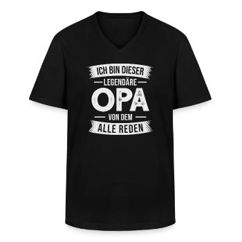 Opa Großvater Opi Großpapa - Männer-T-Shirt mit V-Ausschnitt - Schwarz - Vorne - AI Model Male 178 dark (178cm)