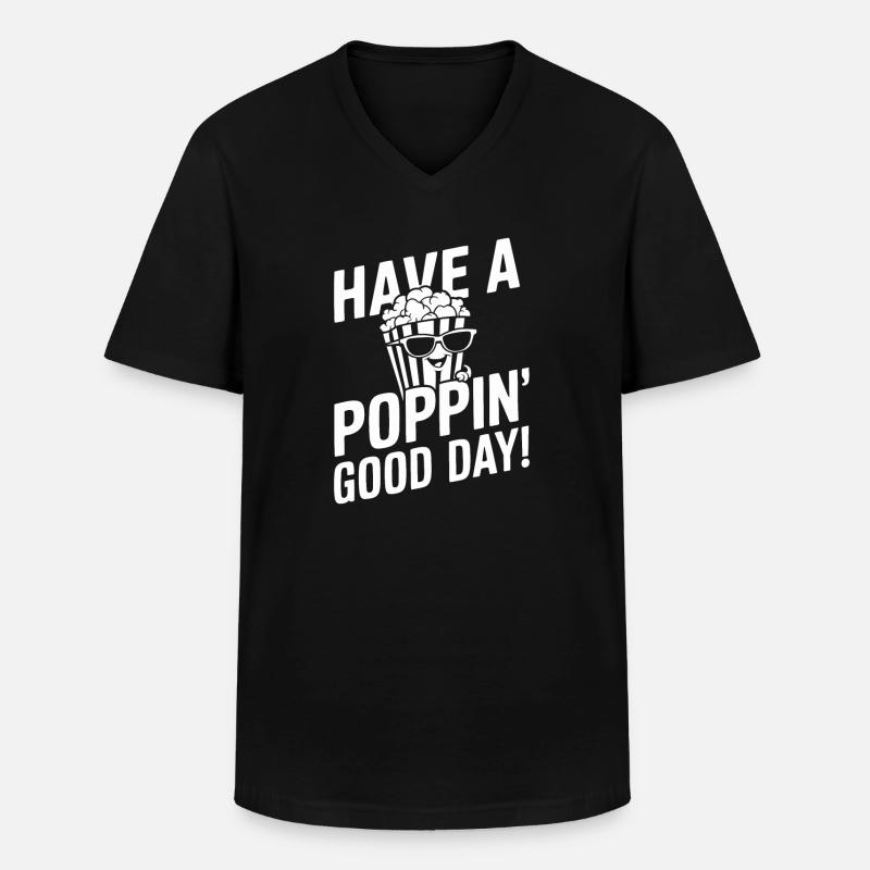 Dicton de pop-corn amusant, pop-corn en rafale - T-shirt col V Homme - noir