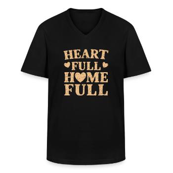 Communauté polyamoureuse Parentalité polyamoureuse - T-shirt col V Homme - noir - Devant - AI Model Male 178 dark (178cm)