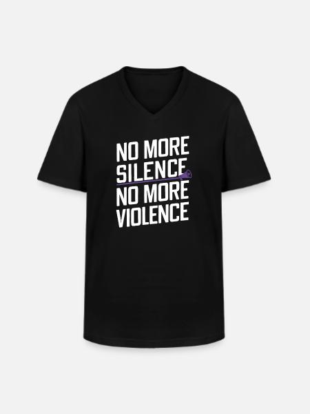 Raising awareness of domestic violence - Men's V-Neck T-Shirt - black
