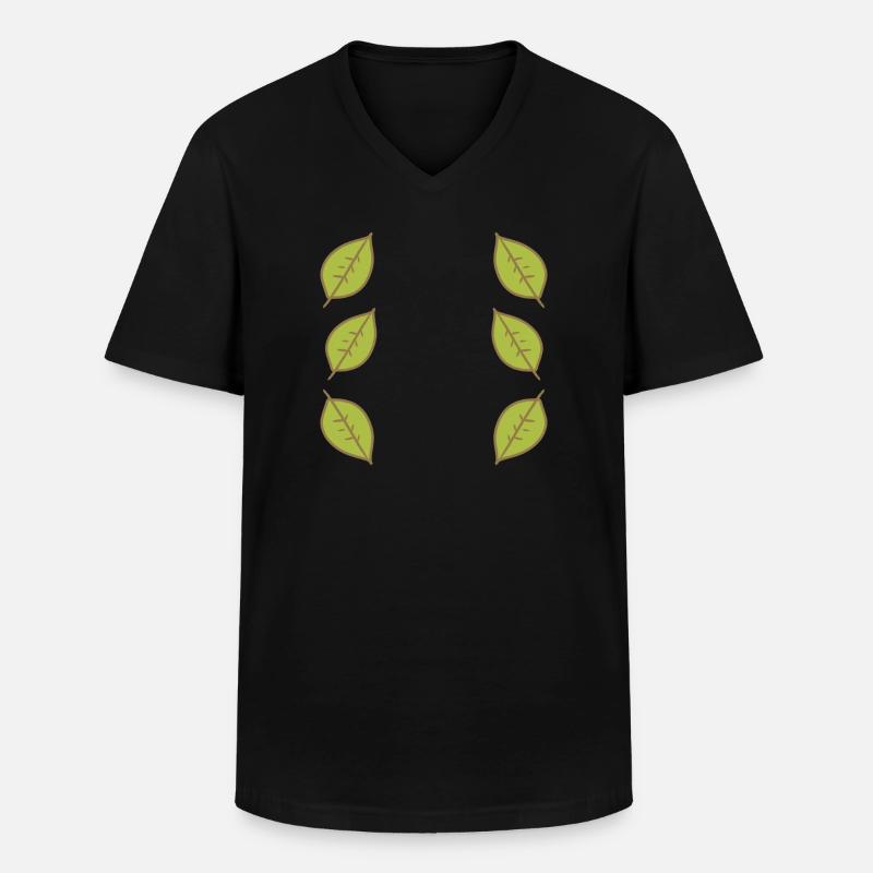 Pattern Leaf Leaves Frame Nature - Men's V-Neck T-Shirt - black