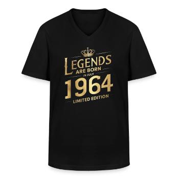 Legends Are Born In July 1964 Limited Edition - Männer-T-Shirt mit V-Ausschnitt - Schwarz - Vorne - AI Model Male 178 dark (178cm)