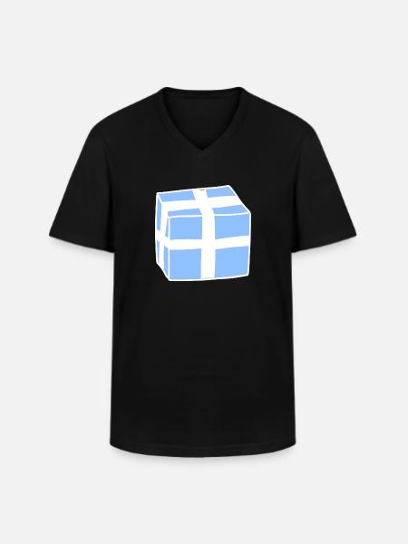 Gift Icon Box Blue - Men's V-Neck T-Shirt - black