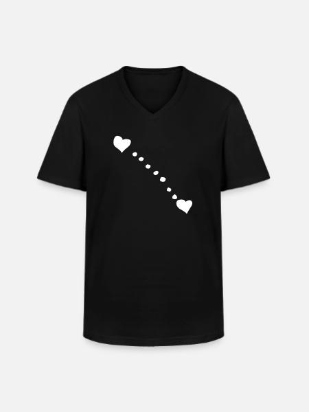 Point Hearts Heart Circles - Men's V-Neck T-Shirt - black