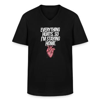 Introversion Alternative style Emotional - Men's V-Neck T-Shirt - black - Front - AI Model Male 178 dark (178cm)