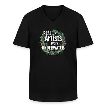 Aquascaping Enthusiast Underwater Gardening - Men's V-Neck T-Shirt - black - Front - AI Model Male 178 dark (178cm)