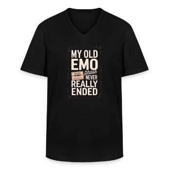 Introversion Alternative Style Emotional - Men's V-Neck T-Shirt - black - Front - AI Model Male 178 dark (178cm)