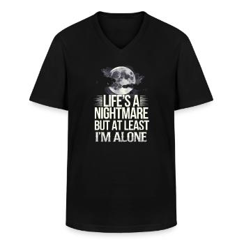 Introversion Alternative Style Emotional - Men's V-Neck T-Shirt - black - Front - AI Model Male 178 dark (178cm)