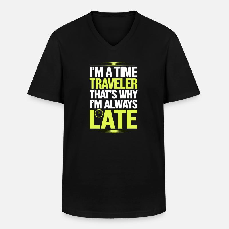 Zeitreise-sci-fi-enthusiast Und Zeitmaschine - Männer-T-Shirt mit V-Ausschnitt - Schwarz