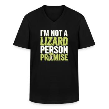 Lézard Peuple Reptile Conspiration Et Secret - T-shirt col V Homme - noir - Devant - AI Model Male 178 dark (178cm)
