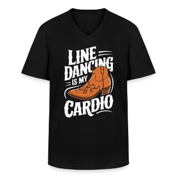 Line Dancing Tanzen Tänzer - Männer-T-Shirt mit V-Ausschnitt - Schwarz - Vorne - AI Model Male 178 dark (178cm)