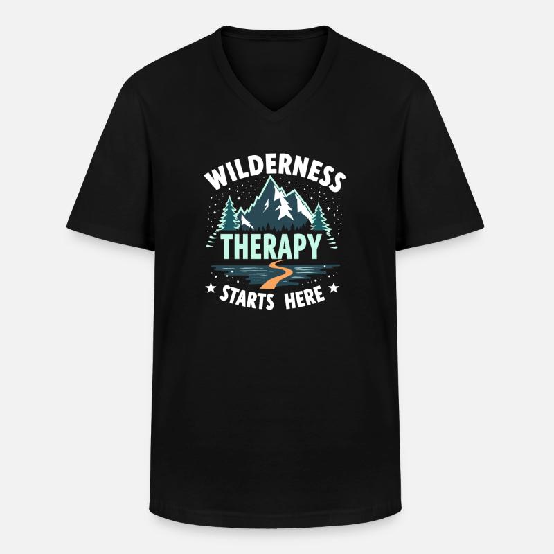 Nostalgische Camping-erinnerungen, Retro-vibes, - Männer-T-Shirt mit V-Ausschnitt - Schwarz