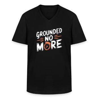 Skydiving Beginners Adventure Nerves - Men's V-Neck T-Shirt - black - Front - AI Model Male 178 dark (178cm)