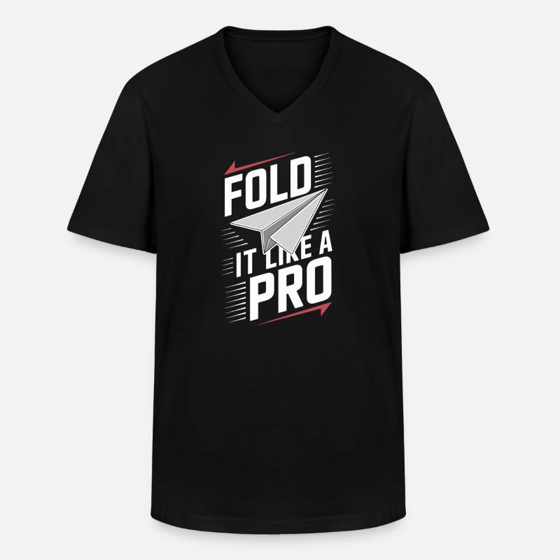 Papierflugzeugbauer Diy Folding Experte Creative - Männer-T-Shirt mit V-Ausschnitt - Schwarz