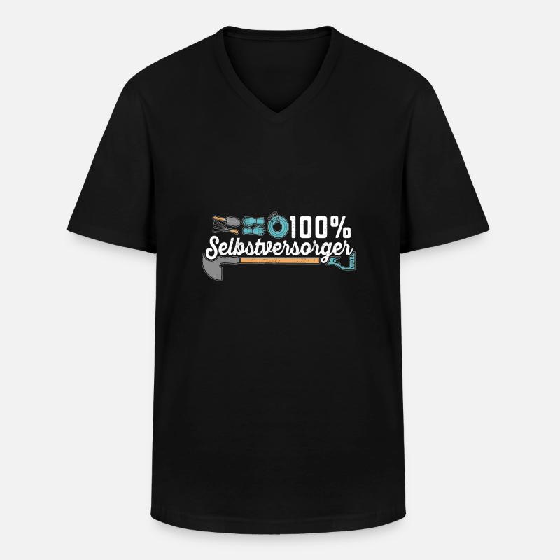 Kleingarten anfänger 100 % Selbstversorger - Männer-T-Shirt mit V-Ausschnitt - Schwarz